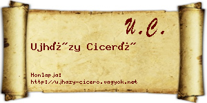 Ujházy Ciceró névjegykártya